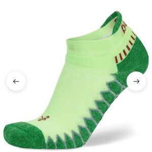 BALEGA SILVER NO-SHOW SOCKS MELLOW LIME/DEEP GREEN SMALL TWO PAIRS